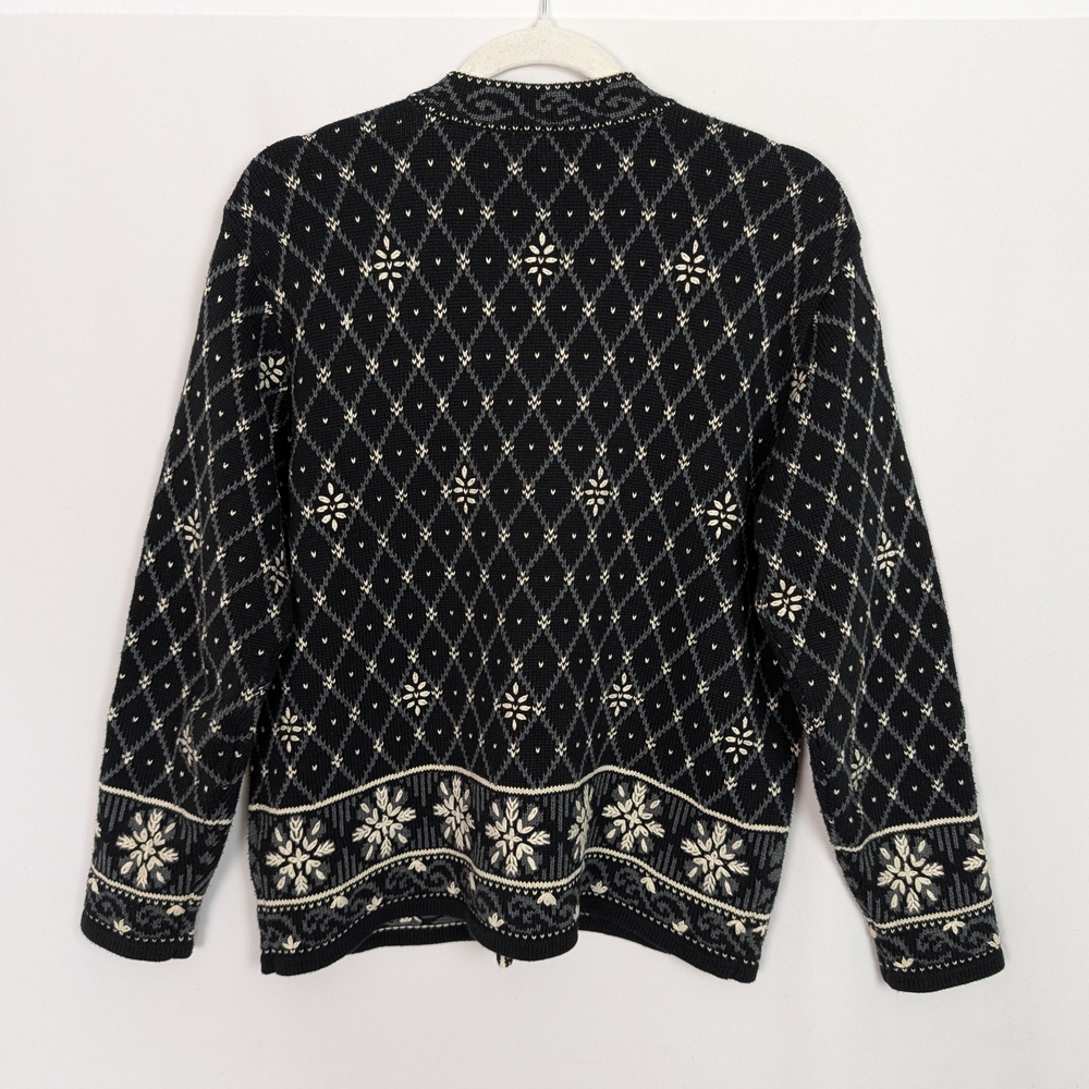Talbots Nordic Fair Isle Knit Cardigan M - Picture 2 of 9